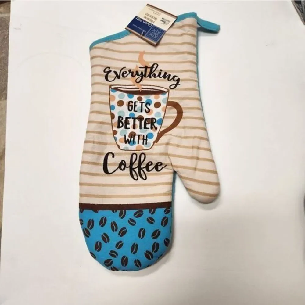 Coffee Lovers Bundle Block Calendar Oven Mitts Coffee Cup‎ Dish Towel